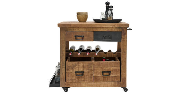 BARWAGEN   - Schwarz/Naturfarben, KONVENTIONELL, Holz/Holzwerkstoff (97/43/85cm) - Landscape