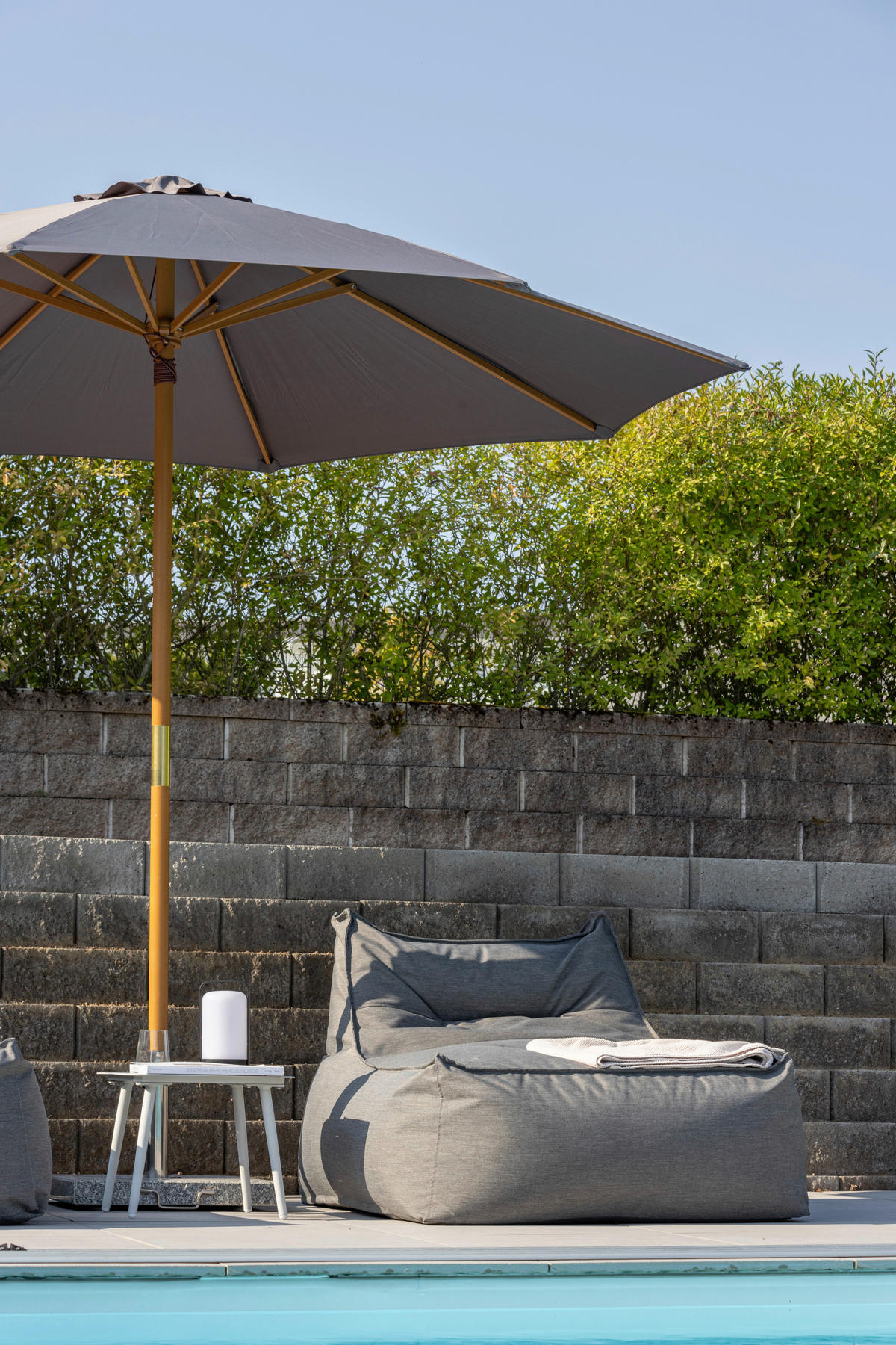 SONNENSCHIRM 300 cm  - Grau, KONVENTIONELL, Holz/Textil (300/244cm) - Gardenson