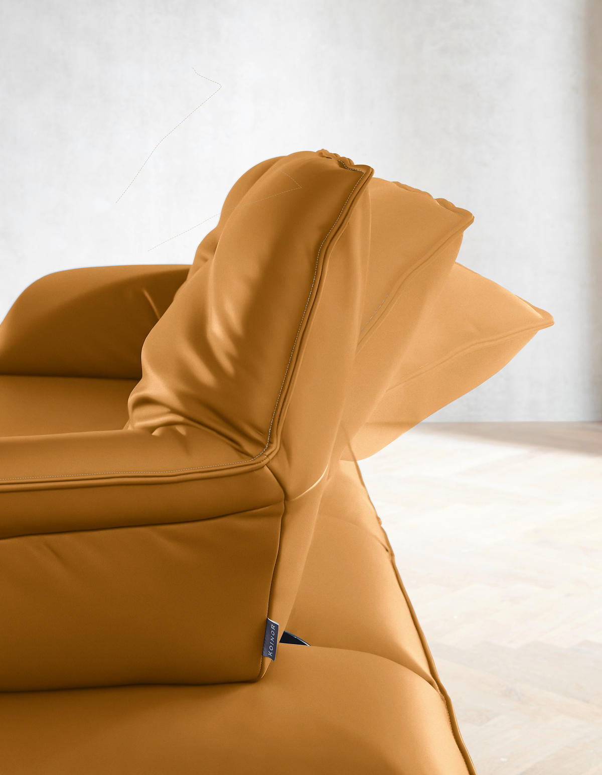 ECKSOFA in Echtleder Goldfarben  - Beige/Goldfarben, Design, Leder/Metall (169/252cm) - Koinor