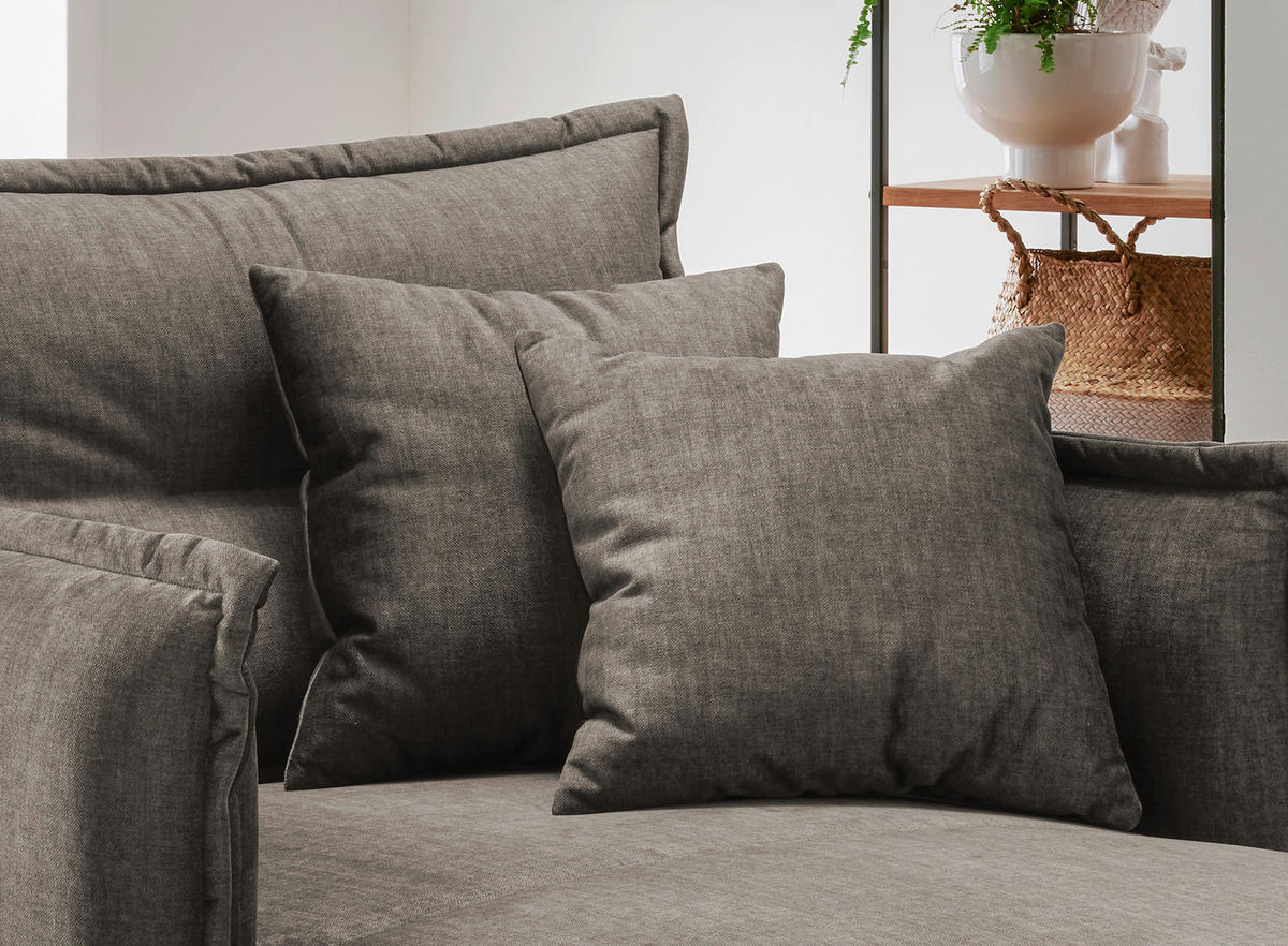 XXL-SESSEL in Velours Braun  - Schwarz/Braun, Modern, Textil/Metall (111/101/167cm) - Livetastic