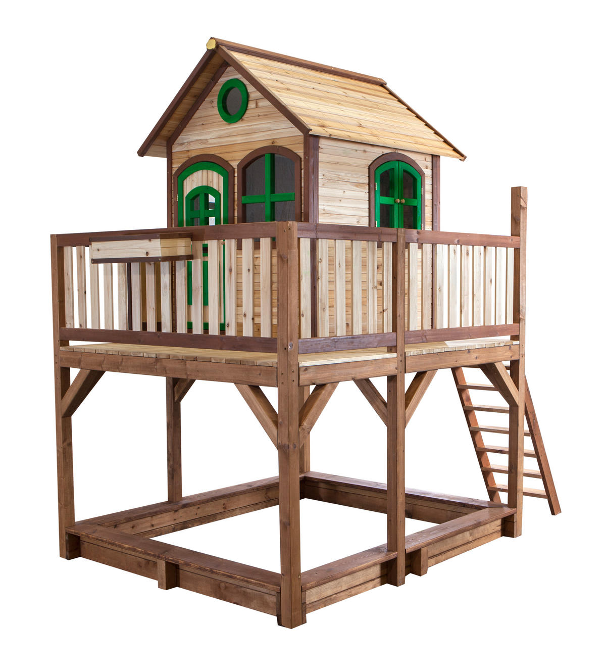 SPIELTURM 377/291/255 cm SPIELTURM LIAM  - Beige/Braun, Basics, Holz/Kunststoff (377/291/255cm) - Ambia Garden