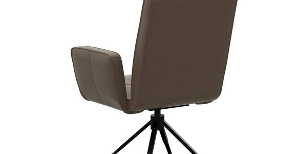 ARMLEHNSTUHL  Lederauswahl  Echtleder  - Schwarz/Grau, Design, Leder/Metall (65/91/58cm) - Moderano