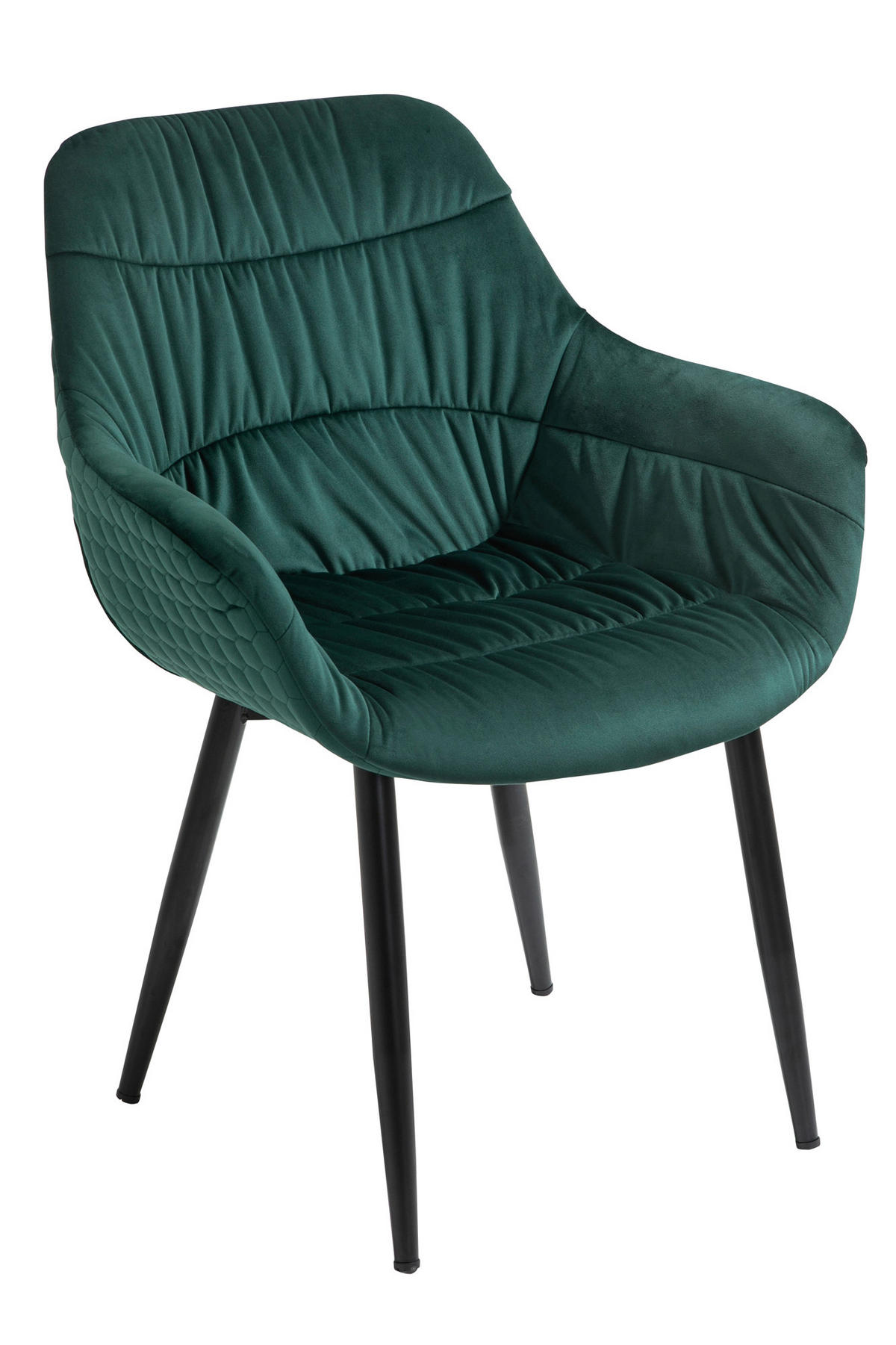 ŽIDLE S PODRUČKAMI, samet, lesní zelená - černá/lesní zelená, Moderní, kov/textil (63/81,5/61cm) - Livetastic