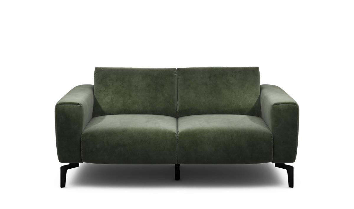 2-SITZER-SOFA Samt Waldgrün  - Waldgrün/Schwarz, Design, Textil/Metall (180/86/86-94cm) - SENSOO