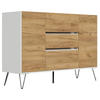 SIDEBOARD Posseik Industrial 140/93,6/42 cm 3 Schublade(n)  - Elfenbein/Eichefarben, Design, Holzwerkstoff/Metall (140/93,6/42cm) - P & B