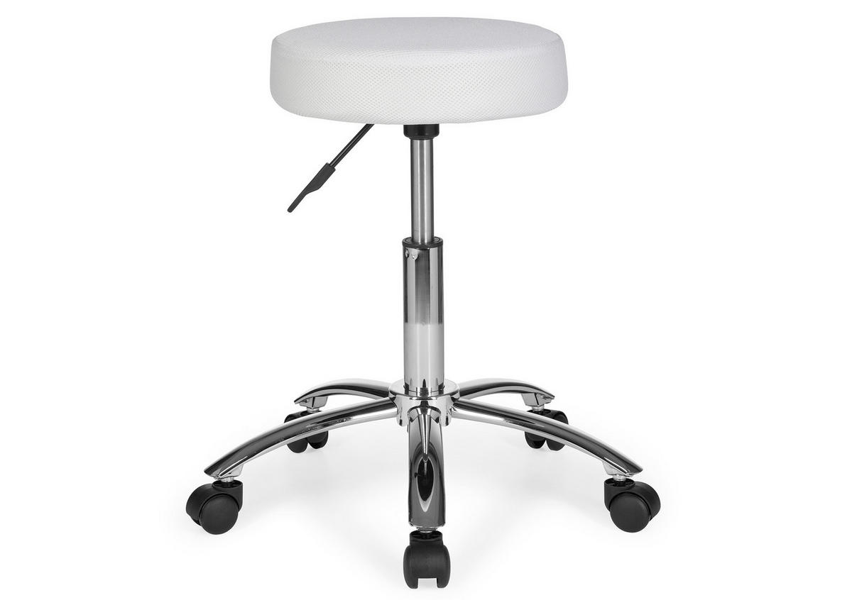 VRTLJIVI STOLČEK tekstil bela  - bela/barve aluminija, Konvencionalno, tekstil (55/60/55cm) - MID.YOU