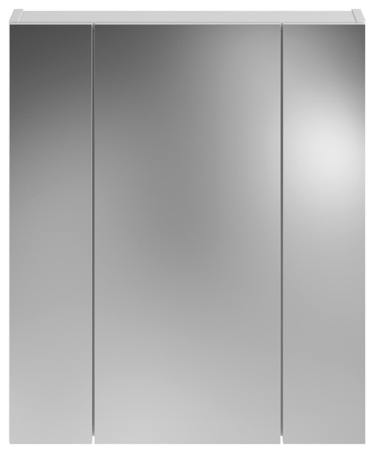 BADEZIMMER 2-teilig  in  - Weiß Hochglanz/Silberfarben, MODERN, Glas/Holzwerkstoff (60/182/34cm) - MID.YOU