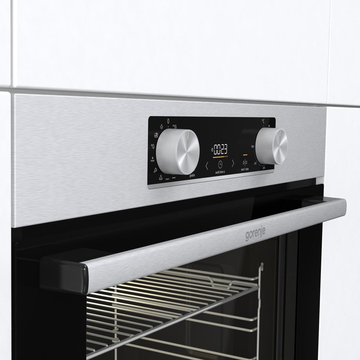 EINBAUBACKOFEN BO6737E02XK  - Edelstahlfarben, Basics, Glas/Metall (59,5/59,5/56,4cm) - Gorenje