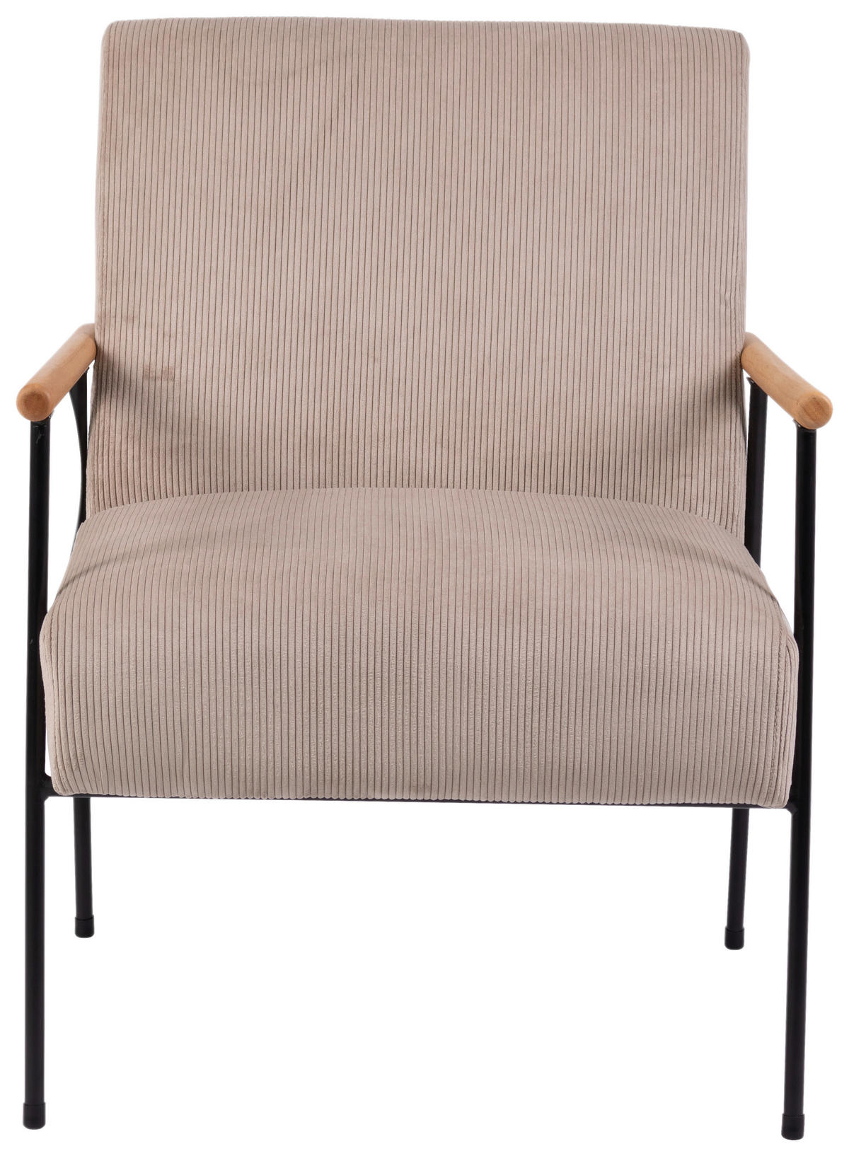 SESSEL in Cord Beige  - Beige/Schwarz, MODERN, Holz/Textil (63/83,5/75,5cm) - MID.YOU