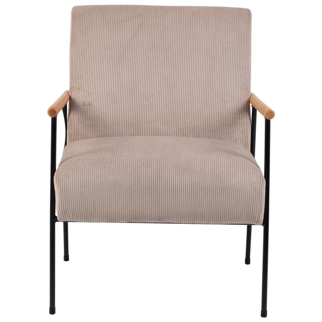 Thumbnail - Mid.you Sessel, Beige, Textil, Kautschukholz, massiv, 63x83.5x75.5 cm, Wohnzimmer, Sessel, Sonstige Sessel