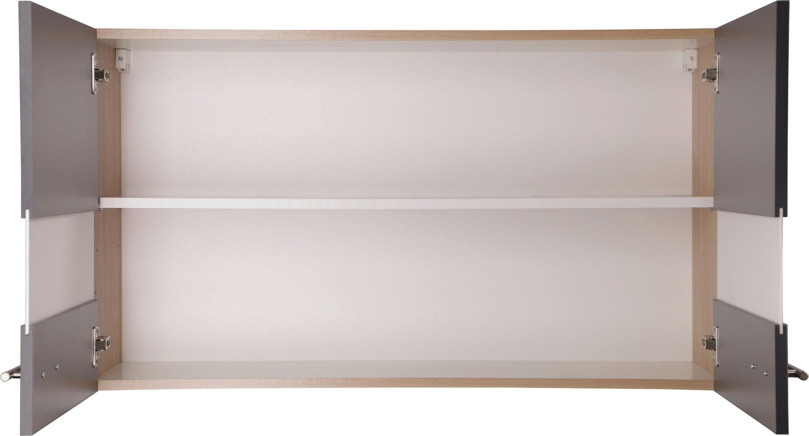 KÜCHENOBERSCHRANK 100/56,1/34,6 cm  in Grau, Eichefarben  - Eichefarben/Silberfarben, Basics, Glas/Holzwerkstoff (100/56,1/34,6cm) - Respekta