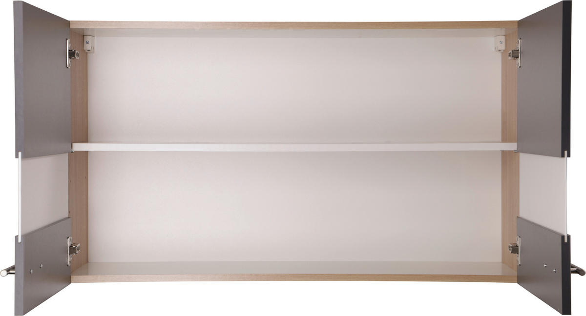 KÜCHENOBERSCHRANK 100/56,1/34,6 cm  in Eichefarben, Grau  - Eichefarben/Silberfarben, Basics, Glas/Holzwerkstoff (100/56,1/34,6cm) - Respekta