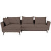 ECKSOFA in Webstoff Braun  - Schwarz/Braun, Design, Textil/Metall (182/280cm) - Carryhome