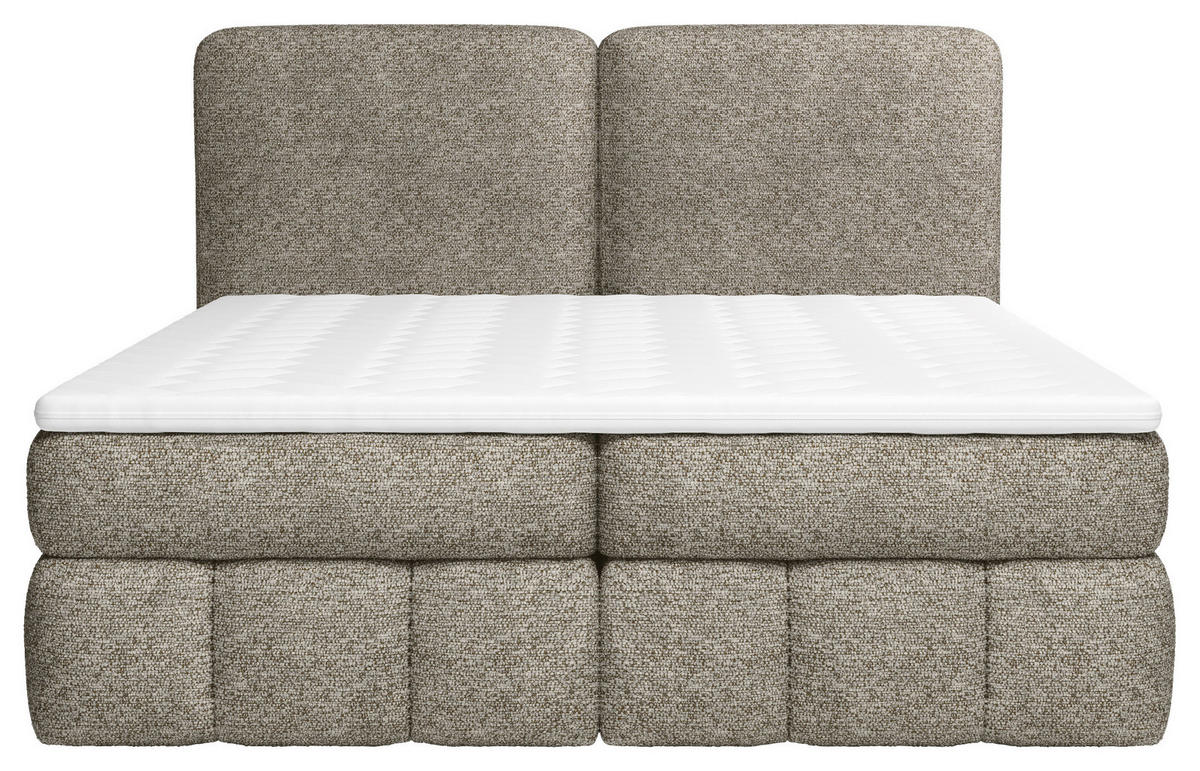 BOXBETT 180/200 cm,  in Braun, Bettkasten, Topper, Matratzen, H3 = fest  - Schwarz/Braun, KONVENTIONELL, Kunststoff/Textil (180/200cm) - Carryhome