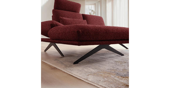 ECKSOFA  in Flachgewebe Rot  155/234 cm  - Rot/Schwarz, Design, Textil/Metall (155/234cm) - Dieter Knoll