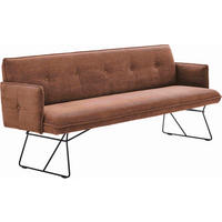 SITZBANK in Textil Rostfarben  - Rostfarben/Schwarz, Design, Textil/Metall (212/89/70cm) - Pure Home Lifestyle