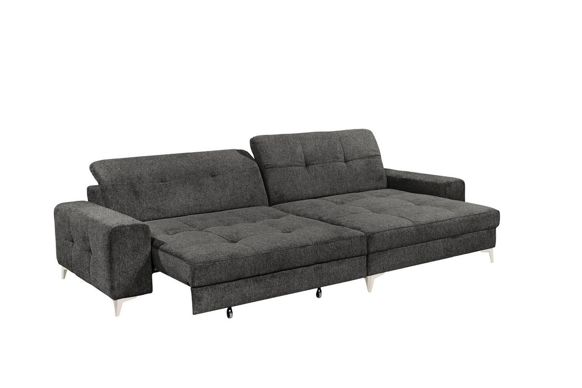 ECKSOFA SORELLA Graphitfarben Chenille Kopfteilverstellung, Sitztiefenverstellung  - Kaschmir/Graphitfarben, Design, Kunststoff/Textil (328/182cm) - MID.YOU