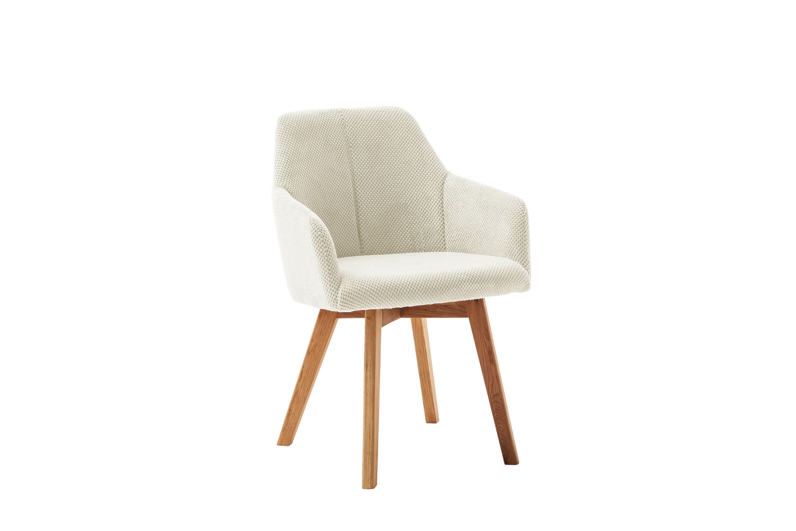 STUHL   Struktur  - Wildeiche/Elfenbein, KONVENTIONELL, Holz/Textil (60/83/59cm) - MID.YOU