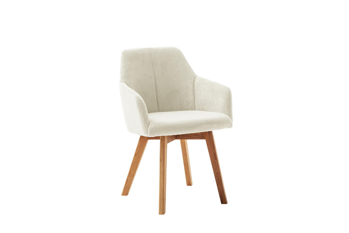 STUHL   Struktur  - Wildeiche/Elfenbein, KONVENTIONELL, Holz/Textil (60/83/59cm) - MID.YOU