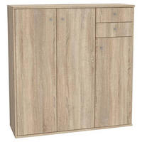KOMMODE  in 108,8/111,1/34,8 cm  - Alufarben/Sonoma Eiche, Design, Holzwerkstoff/Kunststoff (108,8/111,1/34,8cm)