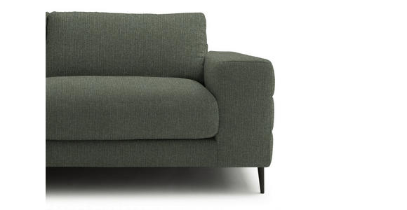 ECKSOFA  in Flachgewebe Grün Rücken echt  177/253 cm  - Schwarz/Grün, Design, Textil/Metall (177/253cm) - Dieter Knoll