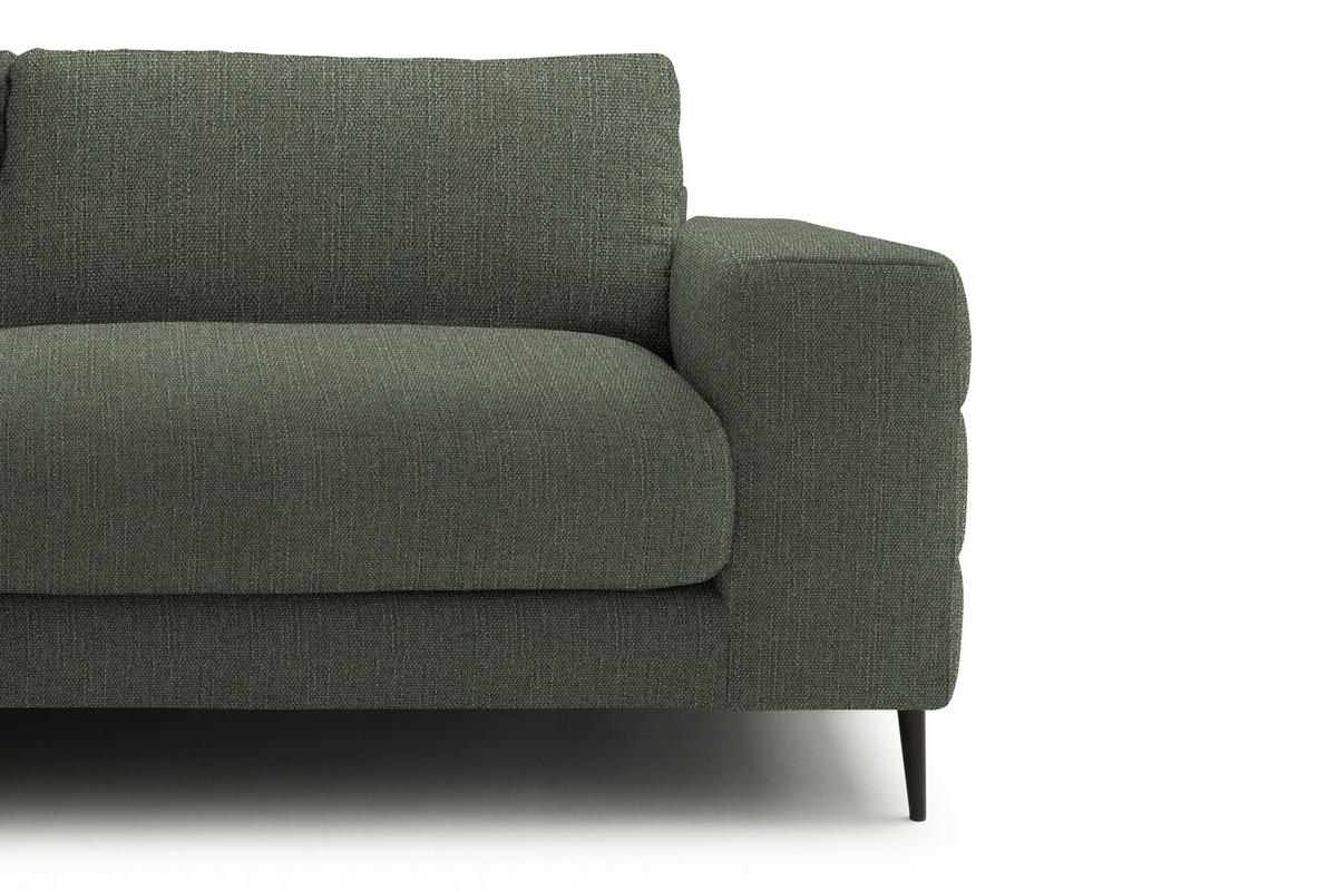 ECKSOFA in Flachgewebe Grün  - Schwarz/Grün, Design, Textil/Metall (177/253cm) - Dieter Knoll