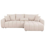 ECKSOFA Creme Velours  - Creme/Schwarz, KONVENTIONELL, Kunststoff/Textil (298/168cm) - Carryhome