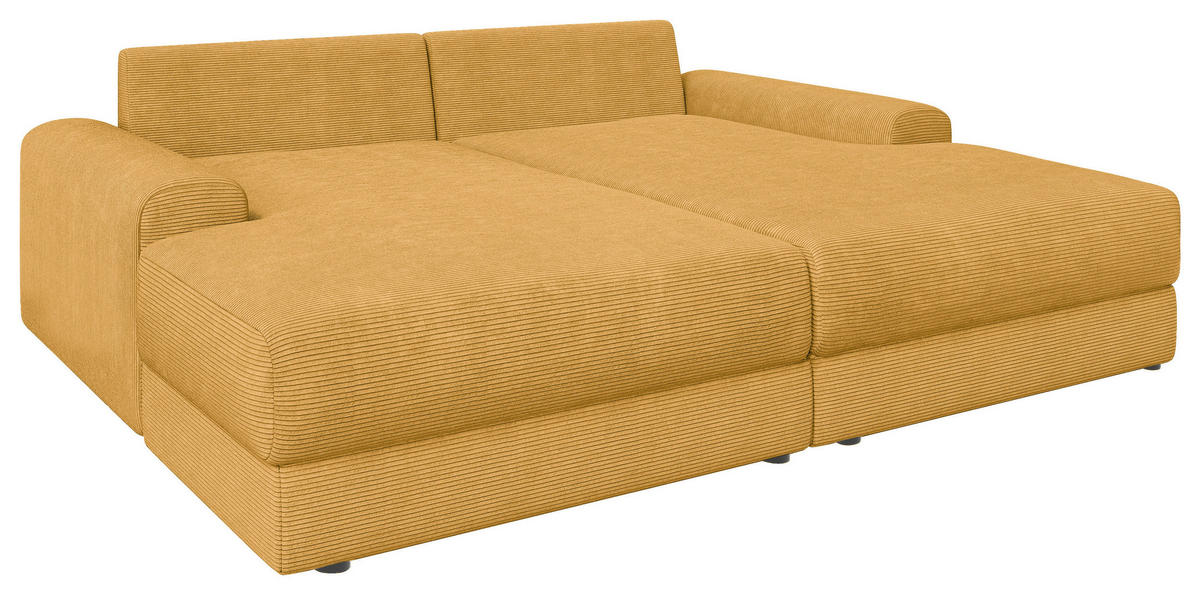 BIGSOFA Cord Senfgelb  - Senfgelb/Schwarz, MODERN, Kunststoff/Textil (234/93/190cm) - Carryhome
