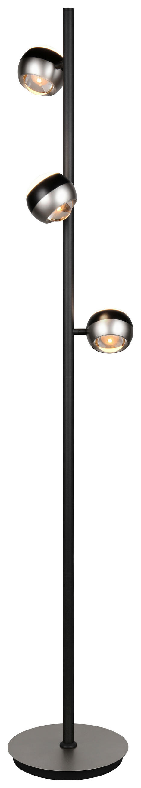STOJACIA LED LAMPA, 25/150 cm  - čierna/niklová, Design, kov (25/150cm) - Trio Leuchten