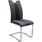 SCHWINGSTUHL  in Stahl Lederlook, Mikrofaser  - Chromfarben/Grau, Design, Textil/Metall (42,50/99,50/56cm) - Carryhome