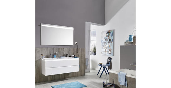 BADEZIMMER 120 cm - Weiß, Design, Holzwerkstoff/Stein (120cm) - Novel