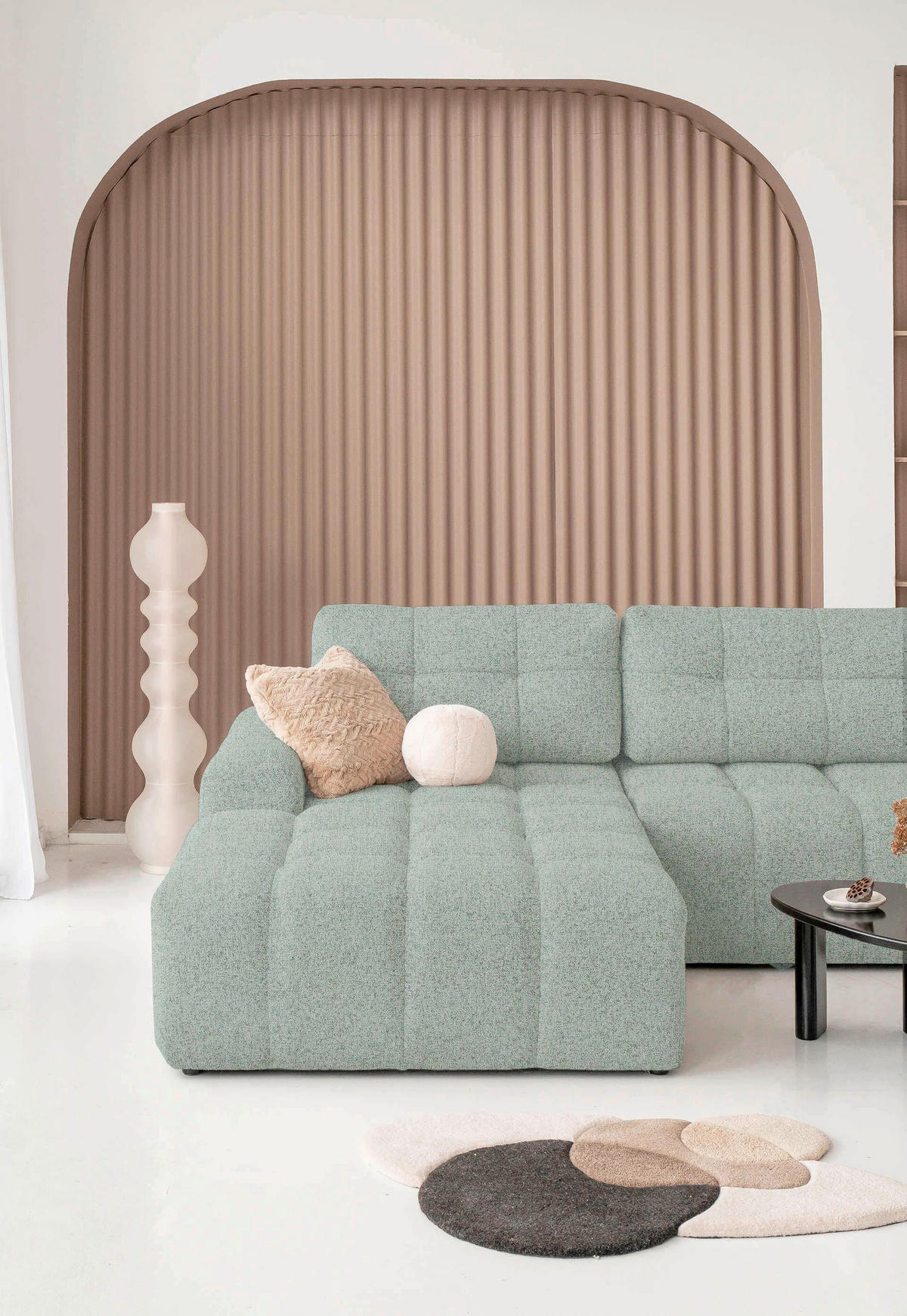 WOHNLANDSCHAFT in Türkis  - Türkis/Schwarz, Design, Kunststoff/Textil (184/333/213cm) - MID.YOU