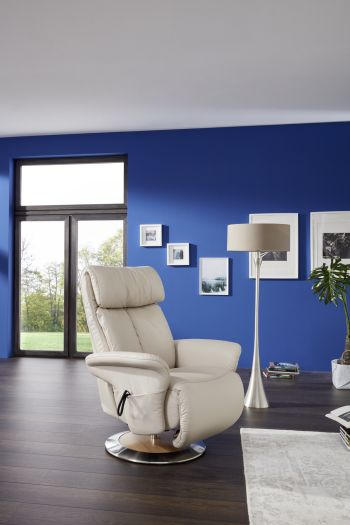 RELAXSESSEL in Textil Blau  - Blau/Anthrazit, Design, Textil/Metall (86/109/90cm) - Himolla