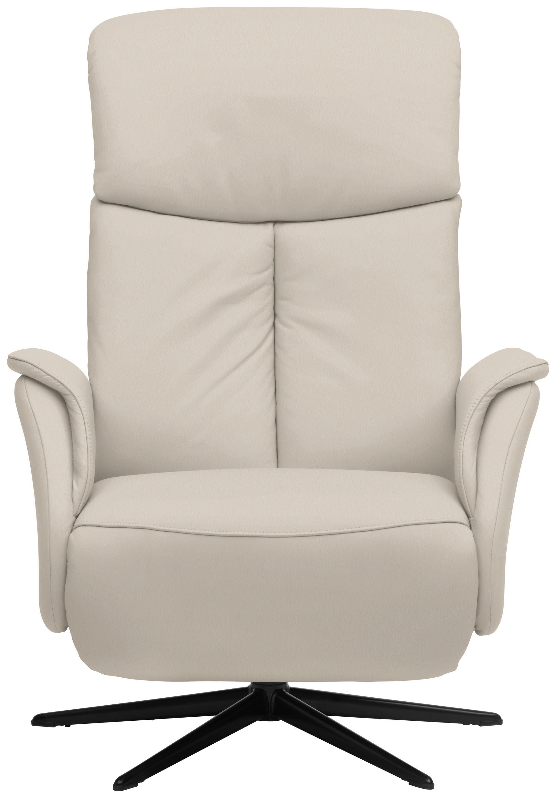 RELAXSESSEL in Leder Beige  - Beige/Schwarz, Design, Leder/Metall (78/106/88cm) - Welnova