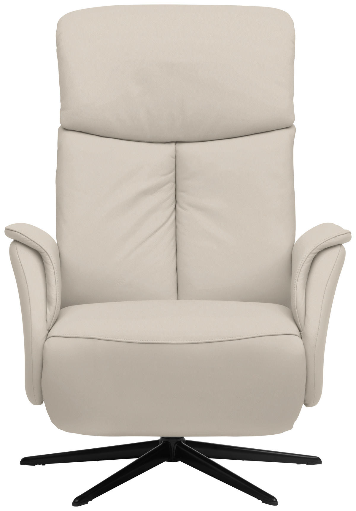 RELAXSESSEL in Leder Beige  - Beige/Schwarz, Design, Leder/Metall (78/106/88cm) - Welnova
