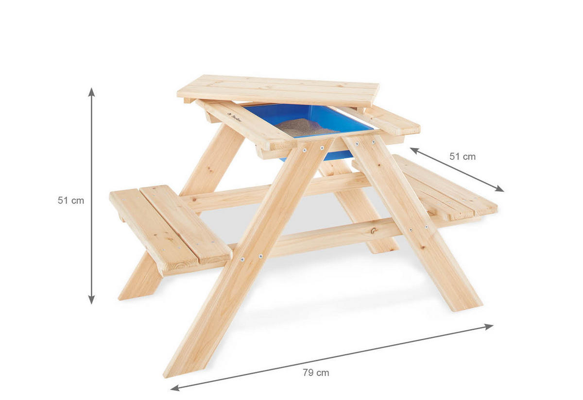 KINDERSITZGRUPPE Nicki für 4  - Naturfarben, Basics, Holz (51/51/79cm) - Pinolino