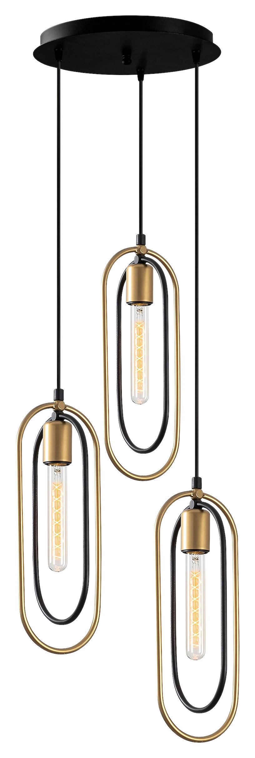 HÄNGELEUCHTE 38/132 cm   - Goldfarben/Schwarz, Design, Metall (38/132cm) - P & B