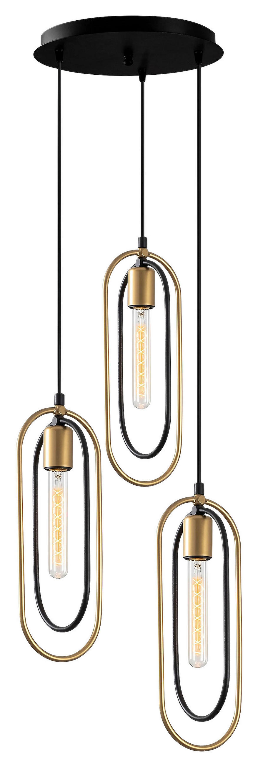HÄNGELEUCHTE 38/132 cm   - Goldfarben/Schwarz, Design, Metall (38/132cm) - P & B