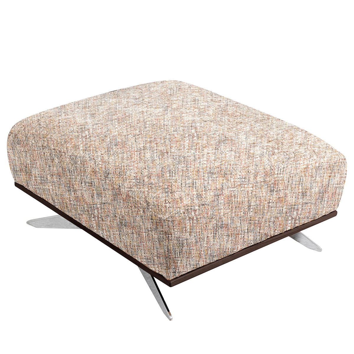 HOCKER in Textil Blau, Gelb, Rot, Weiß  - Chromfarben/Blau, Design, Holz/Textil (95/46/80cm) - Livetastic