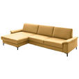 ECKSOFA  in Echtleder Gelb  176/334 cm  - Gelb/Schwarz, Design, Leder/Metall (176/334cm) - Dieter Knoll