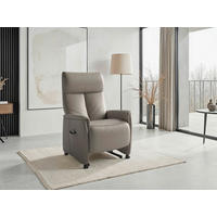 RELAXSESSEL TV CREMONA COMFORT E L3 Echtleder Kopfteilverstellung, Fußteilverstellung, Rücken echt    - Schwarz/Grau, Basics, Leder/Kunststoff (76/114/84cm) - Sit & More