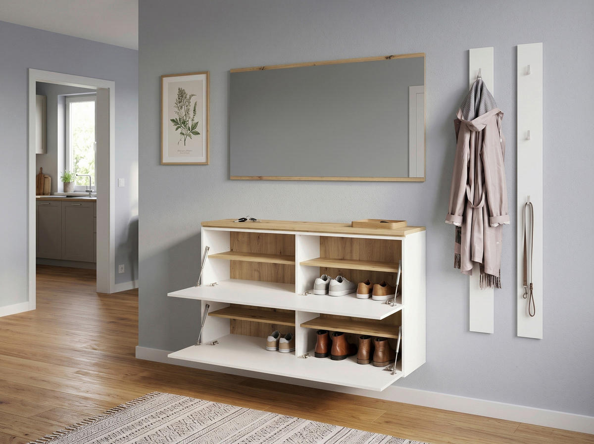 GARDEROBE 4-teilig  in 180,2/200/33 cm  - Weiß/Eiche Artisan, KONVENTIONELL, Holzwerkstoff (180,2/200/33cm) - Xora