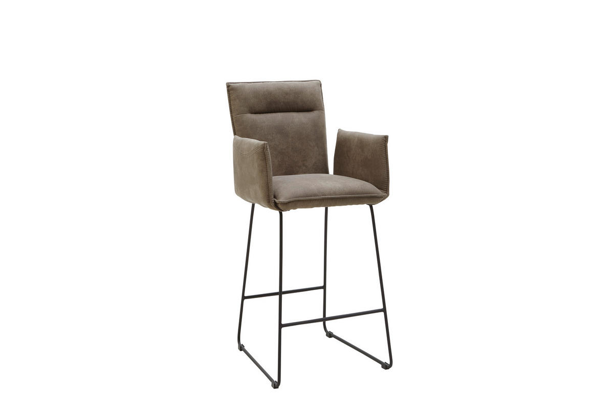 BARHOCKER in Textil Schwarz, Schlammfarben  - Schlammfarben/Schwarz, Design, Textil/Metall (56/114/62cm) - Valnatura
