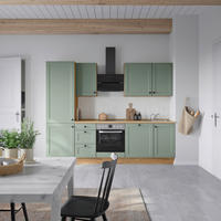 KÜCHENBLOCK 270 cm   in Eichefarben, Schilfgrün  - Schilfgrün/Eichefarben, MODERN, Holzwerkstoff/Metall (270cm) - Nobilia