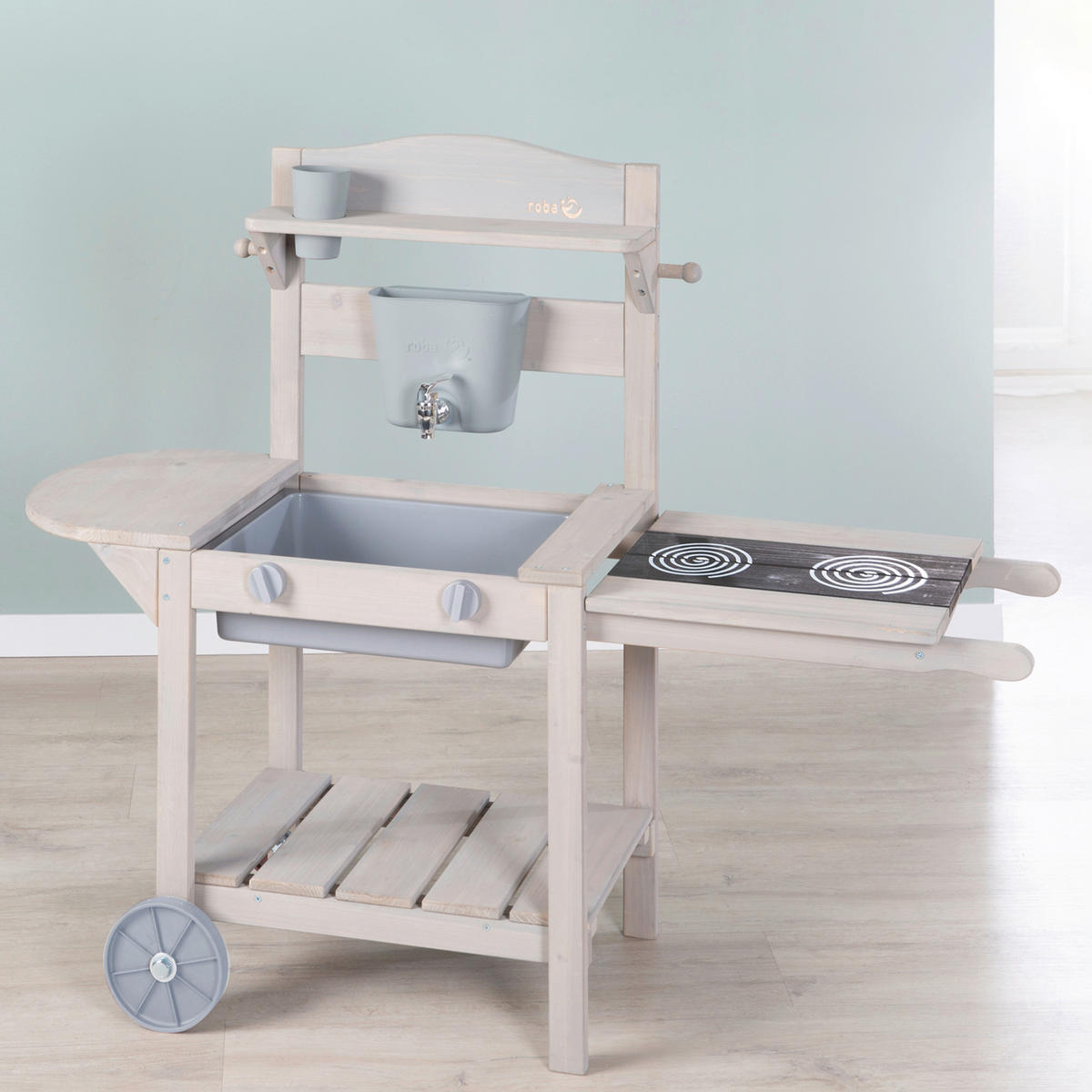 MATSCHKÜCHE - Grau, Basics, Holz/Kunststoff (114/89/37cm) - Roba