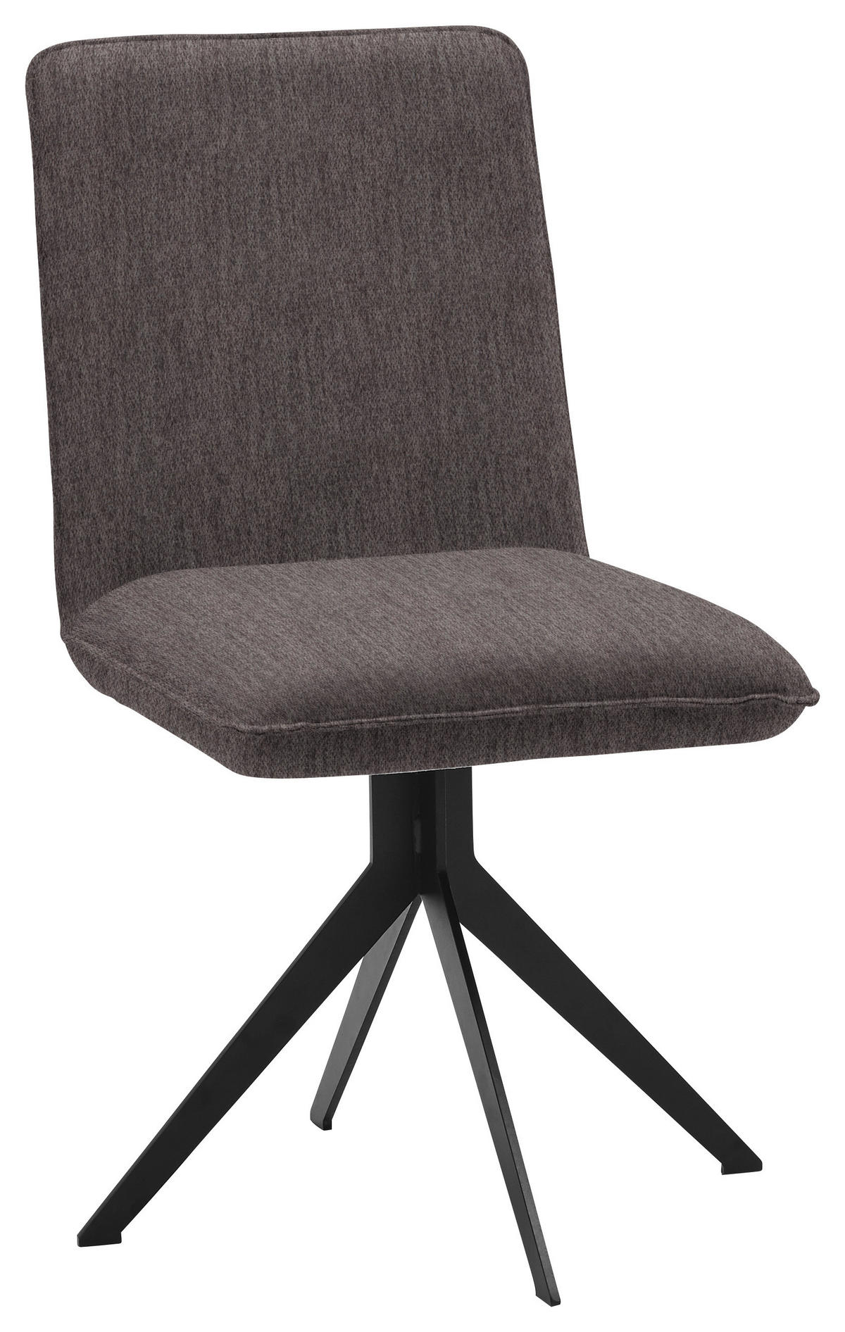 STUHL  in Stahl Webstoff  - Dunkelbraun/Schwarz, Design, Textil/Metall (46,5/87/64cm) - Voleo