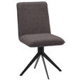 STUHL Webstoff Schwarz, Dunkelbraun  - Dunkelbraun/Anthrazit, Design, Textil/Metall (46,5/87/64cm) - Voleo