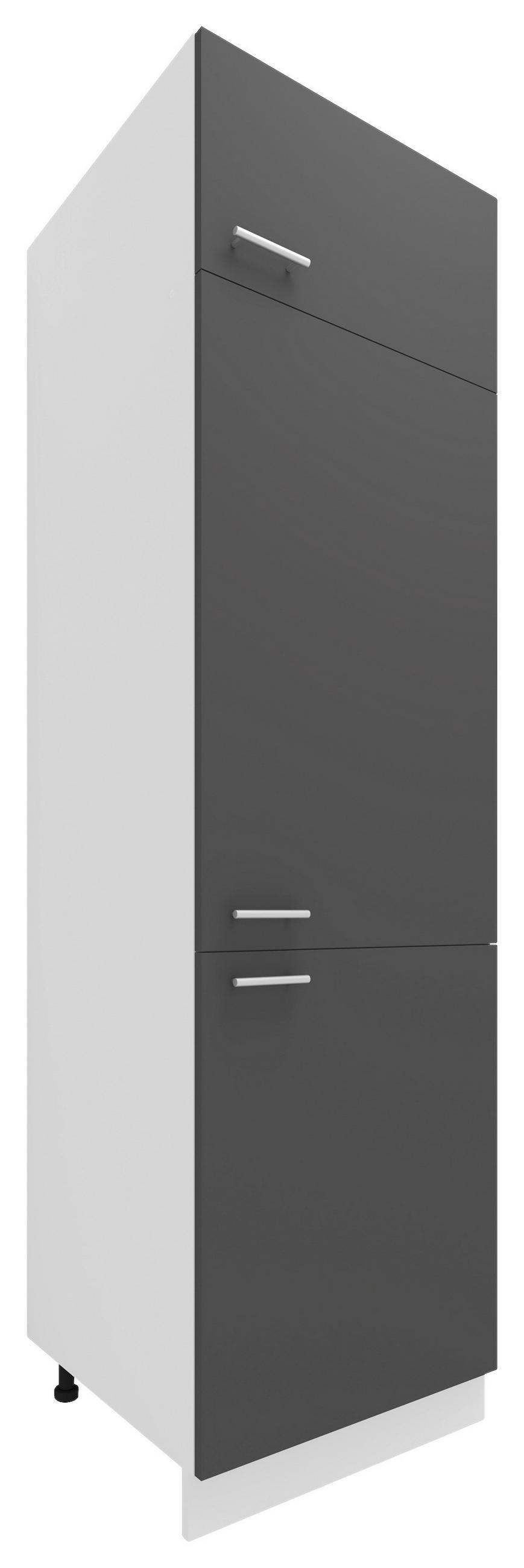 GESCHIRRSCHRANK 60/207/57 cm  in Anthrazit, Weiß  - Anthrazit/Alufarben, KONVENTIONELL, Holzwerkstoff/Metall (60/207/57cm) - MID.YOU
