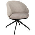 ARMLEHNSTUHL  Typenauswahl, Sitzfläche 360° drehbar, automatische Rückholfunktion Chenille, Flanell  - Taupe/Schwarz, Design, Textil/Metall (61/83/60cm) - Novel
