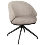 ARMLEHNSTUHL  Typenauswahl, Sitzfläche 360° drehbar, automatische Rückholfunktion Chenille, Flanell  - Taupe/Schwarz, Design, Textil/Metall (61/83/60cm) - Novel
